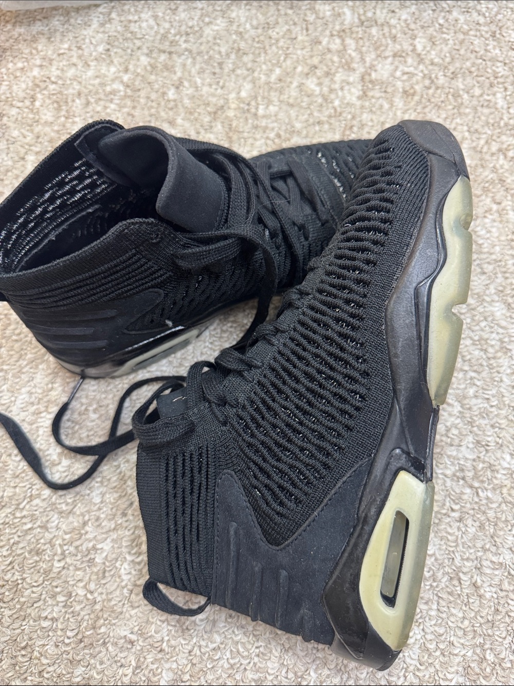 Jordan Black Knit High-Top Sneakers